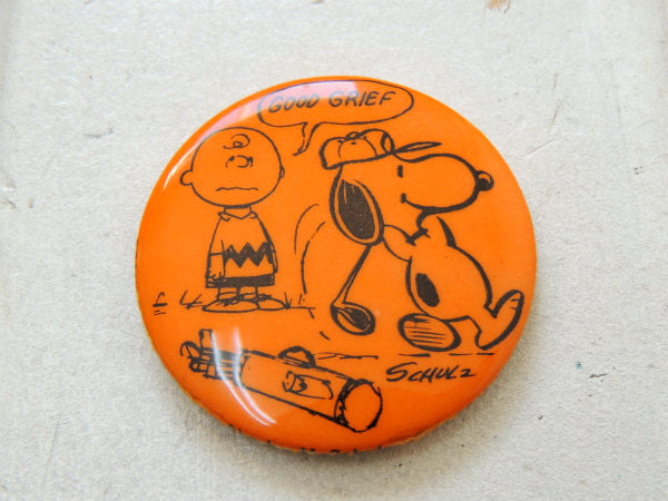【1968's・スヌーピー】ヴィンテージ・缶バッジ・Schulz・デッドストック・USA