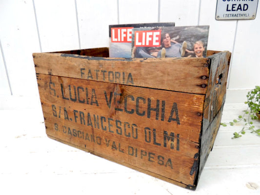 【イタリアワイン・トスカーナ州・キャンティ地方】アンティーク・ウッドボックス/木箱