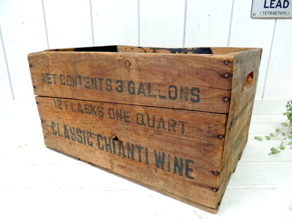 【イタリアワイン・トスカーナ州・キャンティ地方】アンティーク・ウッドボックス/木箱
