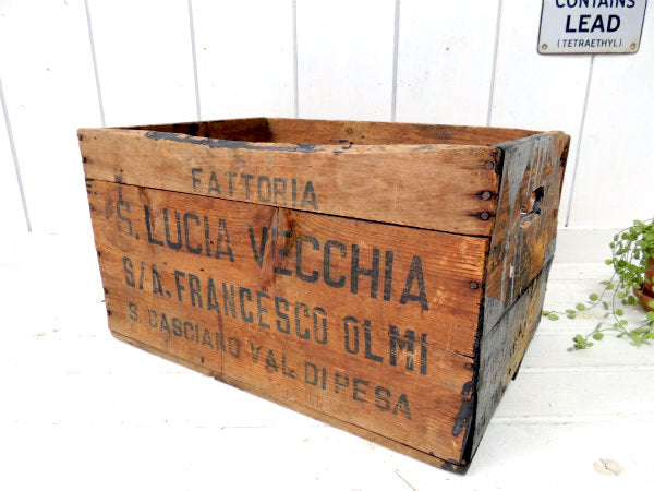 【イタリアワイン・トスカーナ州・キャンティ地方】アンティーク・ウッドボックス/木箱