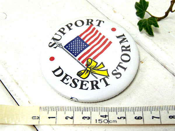 【DESERT STORM】ミリタリー・アメリカンフラッグ・USA・星条旗・ヴィンテージ・缶バッジ