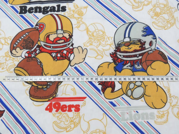 【NFL】アメフト アメリカンフットボール ユニフォーム姿 マスコット 80' ヴィンテージ ユーズドシーツ(フラットタイプ) USA