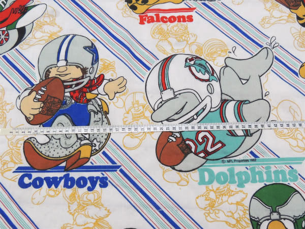 【NFL】アメフト アメリカンフットボール ユニフォーム姿 マスコット 80' ヴィンテージ ユーズドシーツ(フラットタイプ) USA