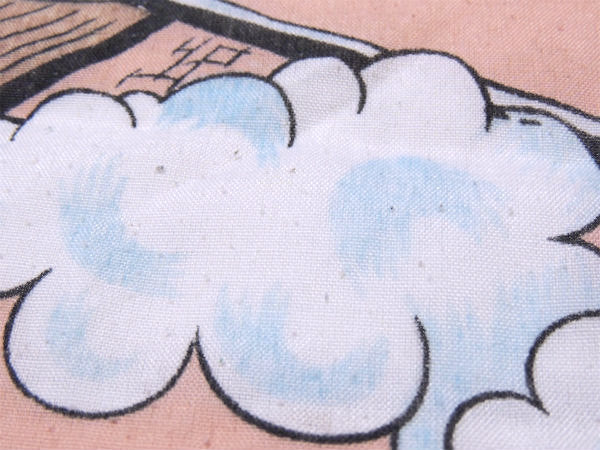 【フリントストーン&ヨギベア】ハンナバーベラ・汽車柄・ヴィンテージ・ユーズドシーツ(ボックスタイプ)