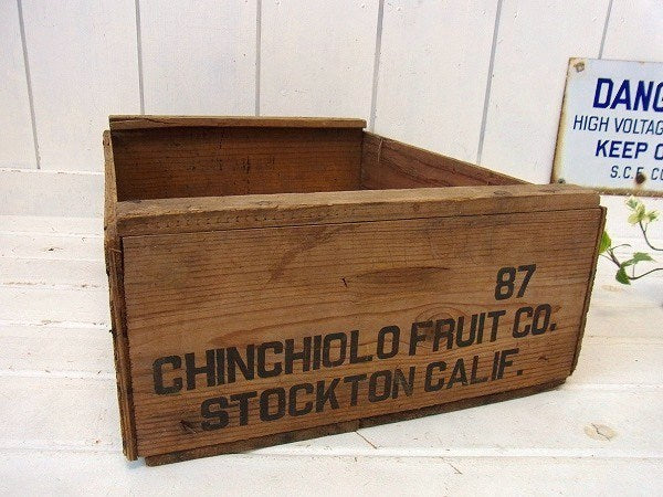 【CHINCHIOLO FRUIT CO】フルーツの木製・ヴィンテージ・ウッドボックス/木箱　USA