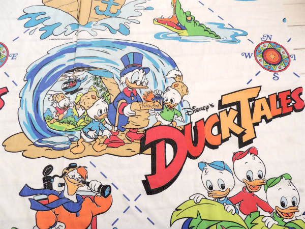 【ダックテイルズ】USAわんぱくダック夢冒険・80'sヴィンテージ・ユーズドシーツ(ボックスタイプ)