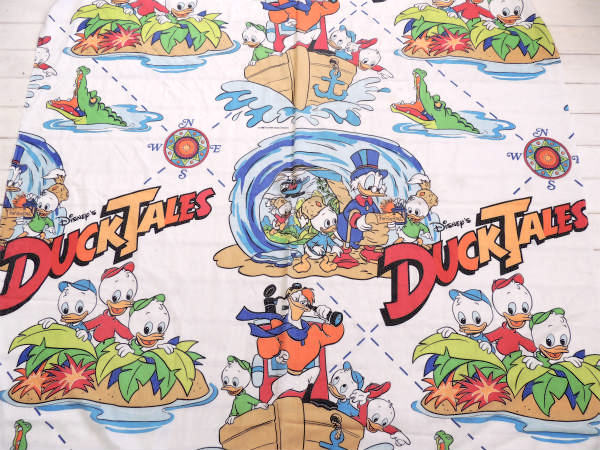【ダックテイルズ】USAわんぱくダック夢冒険・80'sヴィンテージ・ユーズドシーツ(ボックスタイプ)