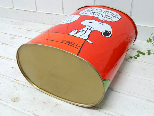 【スヌーピー&チャーリーブラウン】1965年・ヴィンテージ・ごみ箱・トラッシュカン・ダストボックス