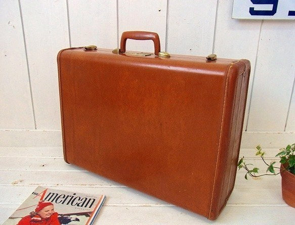 【Samsonite】サムソナイト・キャメル色・ヴィンテージ・スーツケース/トランク　USA