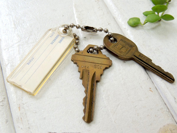 【AAA・トリプルエー】デッドストック・ヴィンテージ・キーホルダー・真鍮製・鍵2本付き