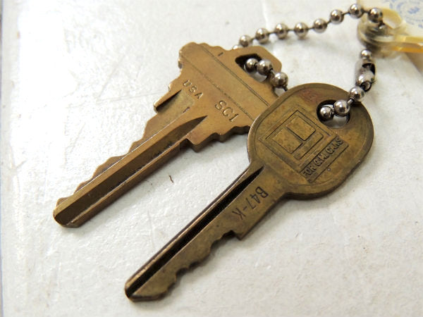 【AAA・トリプルエー】デッドストック・ヴィンテージ・キーホルダー・真鍮製・鍵2本付き