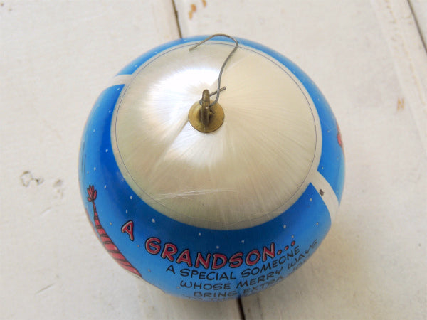 【スヌーピー&ウッドストック】1979年・クリスマス・ヴィンテージ・オーナメント/サテンボール