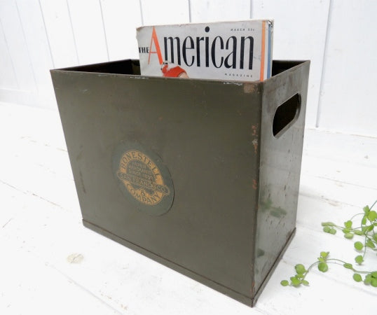 【BONESTELL】サンフランシスコ・カーキ色・ヴィンテージ・ファイルスタンド/書類ケース