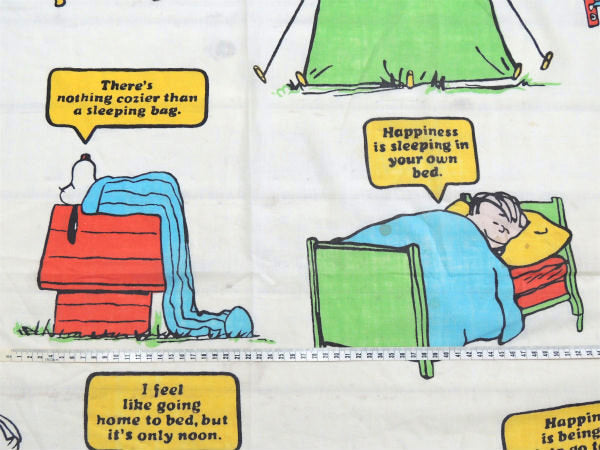 【スヌーピー】ピーナッツの仲間・ベッドタイム柄・70'ヴィンテージ・ユーズドシーツ(ボックスタイプ)