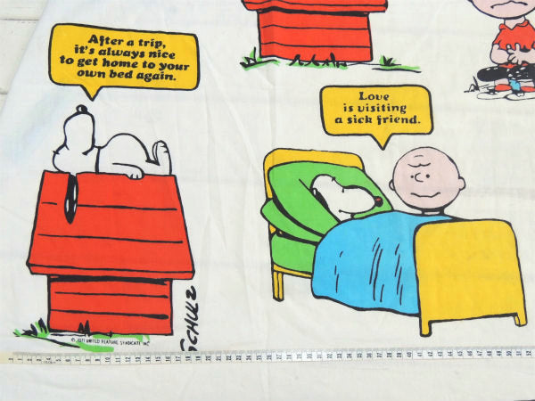 【スヌーピー】ピーナッツの仲間・ベッドタイム柄・70'ヴィンテージ・ユーズドシーツ(ボックスタイプ)