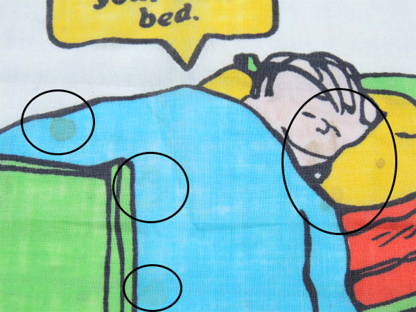 【スヌーピー】ピーナッツの仲間・ベッドタイム柄・70'ヴィンテージ・ユーズドシーツ(ボックスタイプ)