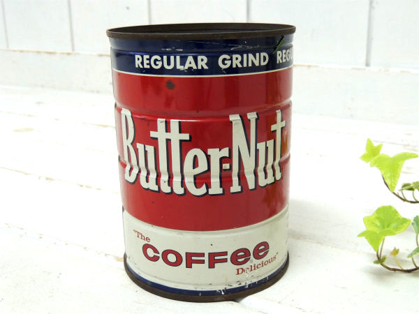 Butter-Nut COFFEE テキサス・ブリキ製・ヴィンテージ・コーヒー缶　キッチン雑貨