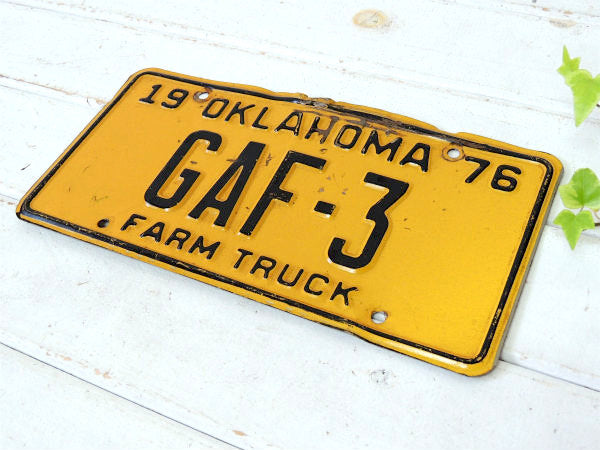 【FARM TRUCK】1976s・オクラホマ州・農場・農園・ビンテージ・ナンバープレート