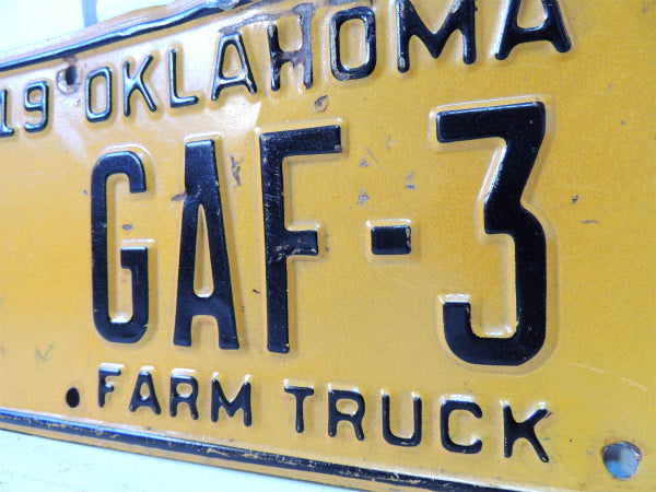 【FARM TRUCK】1976s・オクラホマ州・農場・農園・ビンテージ・ナンバープレート