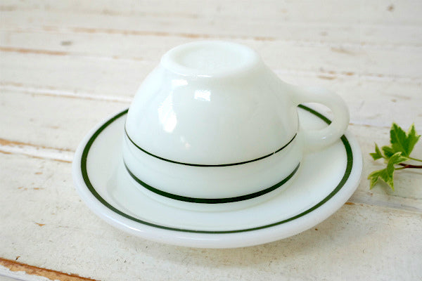 オールドパイレックス×コーニング グリーンライン ヴィンテージ カップ&ソーサー 食器 USA③