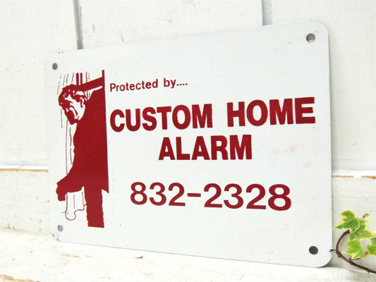 防犯 警告アラーム マイホーム&ガレージ 侵入禁止 標識 ヴィンテージ サイン 看板 USA