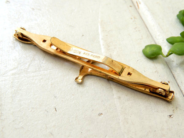 【Anson社製・大工道具モチーフ】金槌&のみ・アンティーク&ヴィンテージ・タイピン・ゴールド色