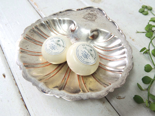 【Dodge Inc】シルバー製・シェル型・脚付きアンティーク・ソープディッシュ/トレイ