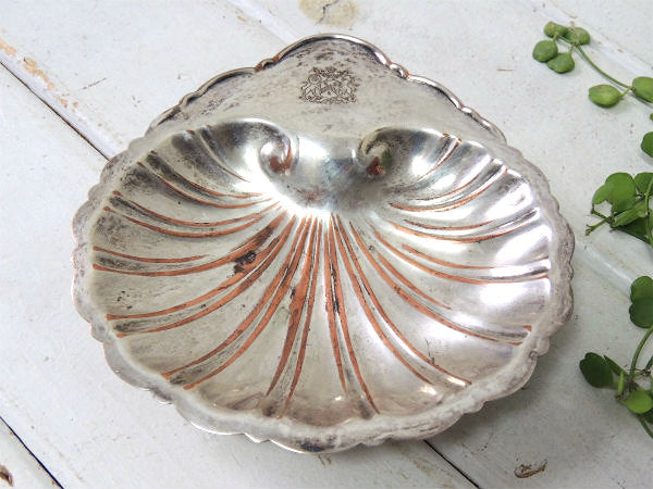 【Dodge Inc】シルバー製・シェル型・脚付きアンティーク・ソープディッシュ/トレイ