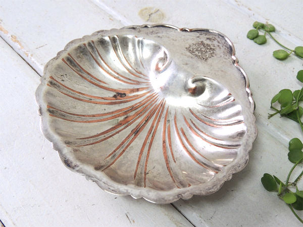 【Dodge Inc】シルバー製・シェル型・脚付きアンティーク・ソープディッシュ/トレイ