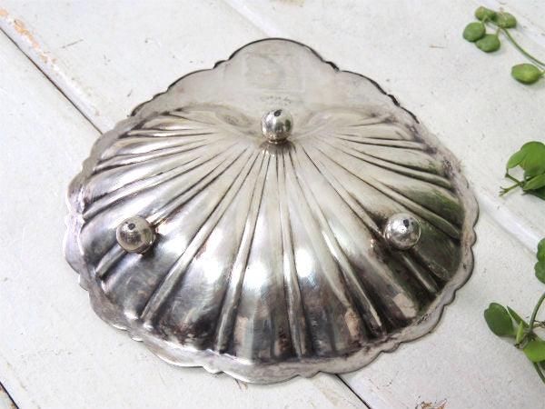 【Dodge Inc】シルバー製・シェル型・脚付きアンティーク・ソープディッシュ/トレイ
