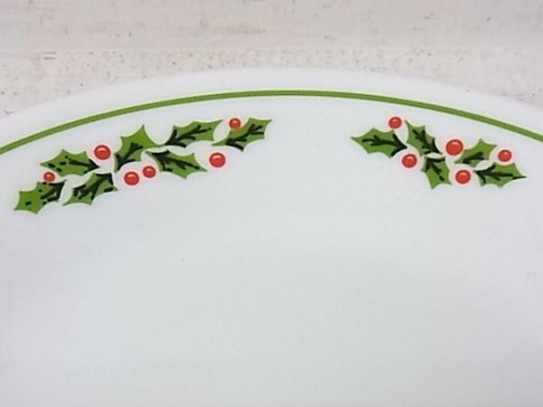 【CORNING】コレール・クリスマス・ヒイラギ柄・サラダプレート・皿・キッチン雑貨