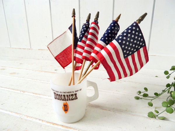 【アメリカンフラッグ】50★・USA・木製ポール付き・ヴィンテージ・アメリカ合衆国・星条旗・旗