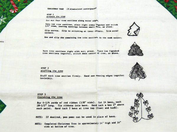クリスマスツリー ヴィンテージ・センターピース・パネル生地・ファブリック・ハンドメイド・手芸
