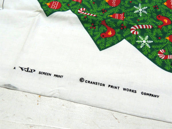 クリスマスツリー ヴィンテージ・センターピース・パネル生地・ファブリック・ハンドメイド・手芸