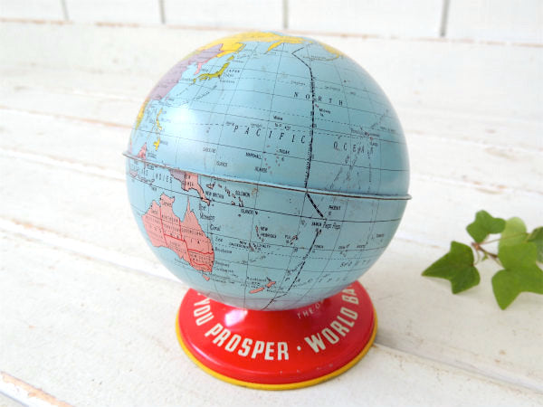 【オハイオアート社製】地球儀・ブリキ・TOY・ヴィンテージ・コインバンク・貯金箱・USA