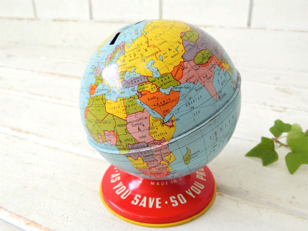 【オハイオアート社製】地球儀・ブリキ・TOY・ヴィンテージ・コインバンク・貯金箱・USA