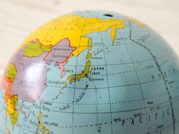 【オハイオアート社製】地球儀・ブリキ・TOY・ヴィンテージ・コインバンク・貯金箱・USA