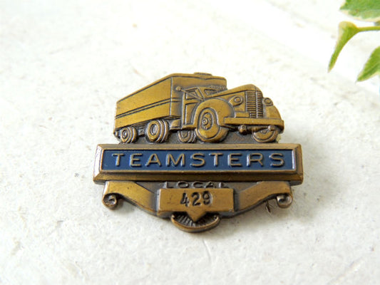 トレーラー TEAMSTERS トラック 労働組合 Truck モチーフ 1950's~ ヴィンテージ ブローチ アクセサリーUSA アメ車