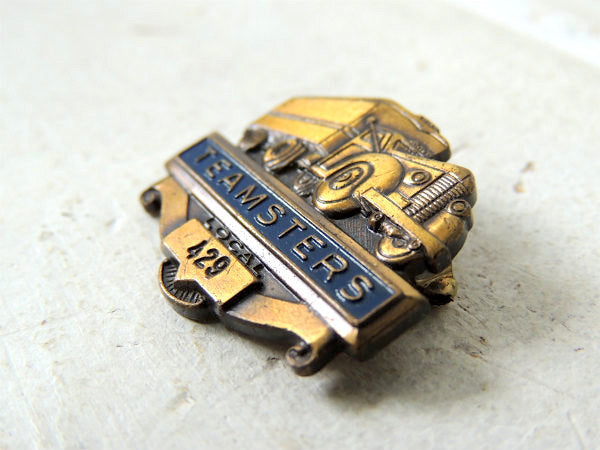 トレーラー TEAMSTERS トラック 労働組合 Truck モチーフ 1950's~ ヴィンテージ ブローチ アクセサリーUSA アメ車