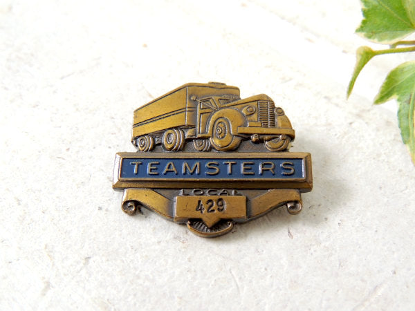 トレーラー TEAMSTERS トラック 労働組合 Truck モチーフ 1950's~ ヴィンテージ ブローチ アクセサリーUSA アメ車