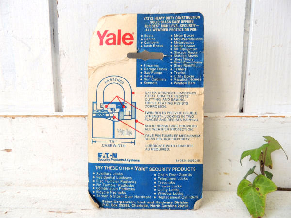 Yale USA KEYデッドストック・セキュリティ・ビンテージ・南京錠・パッドロック・真鍮 鍵