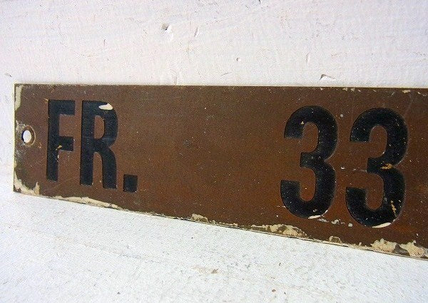 【FR. 33】アメリカ海軍・真鍮製・40’sアンティーク・船内プレート/標示プレート USA