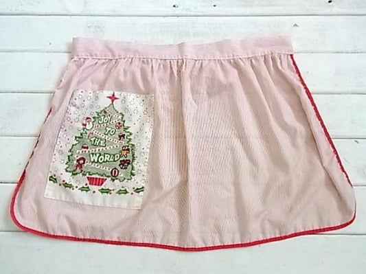 クリスマス・ツリー柄・ヴィンテージ・エプロン・USA