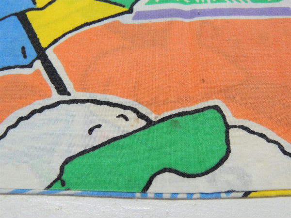 【スヌーピー】カラフルな4種類のスヌーピー柄・ヴィンテージ・ユーズド・ピロケース/枕カバー