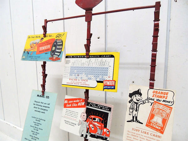 US アドバタイジング ・陳列・36個・クリップ付き・ヴィンテージ・ディスプレイスタンド 店舗什器