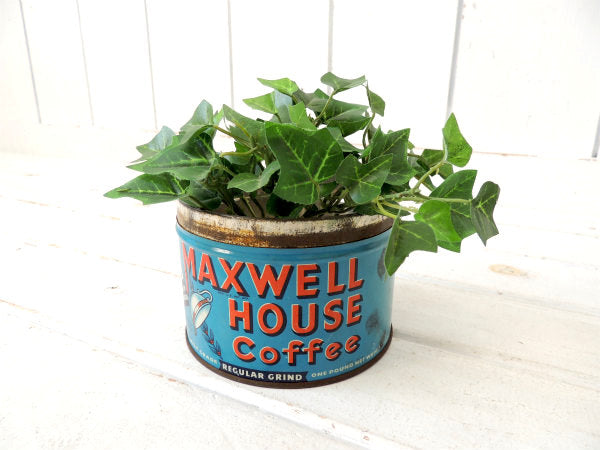 【MAXWELL HOUSE Coffee/FRESH】ブリキ製・ヴィンテージ・コーヒー缶/ティン缶