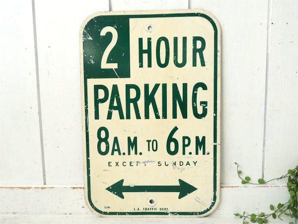 PARKING・パーキング LA ストリートサイン・スチール・ヴィンテージ・サイン・看板・USA