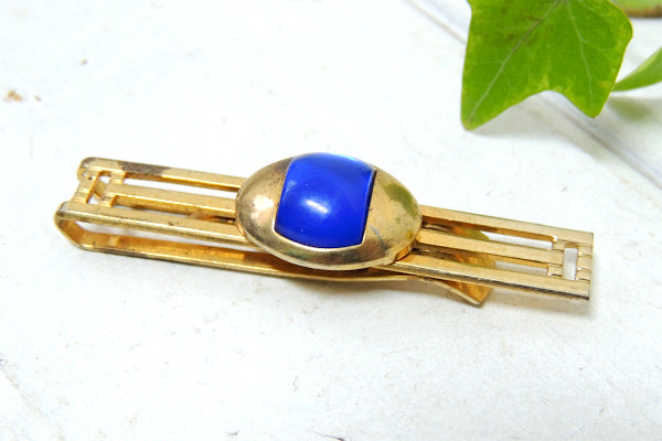 【1940~・ANSON社製】ゴールド×ブルー・トリプルライン・ヴィンテージ・タイピン・アクセサリー