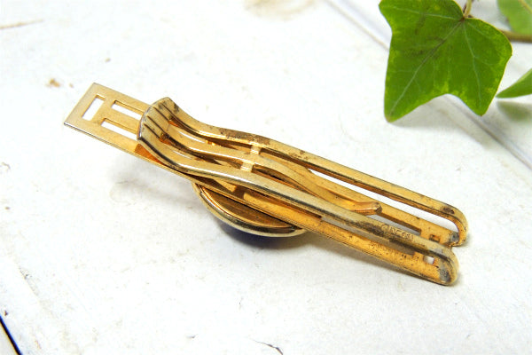 【1940~・ANSON社製】ゴールド×ブルー・トリプルライン・ヴィンテージ・タイピン・アクセサリー