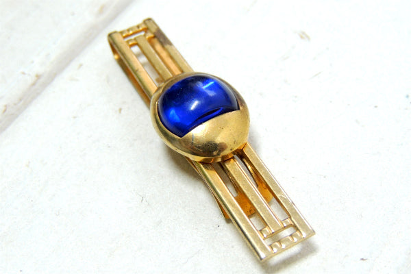 【1940~・ANSON社製】ゴールド×ブルー・トリプルライン・ヴィンテージ・タイピン・アクセサリー